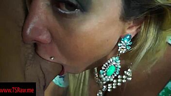 blonde tgirl teases with big dick in homemade hardcore anal play