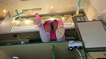 Super cute girl gets caught on hidden camera with upskirt view at work