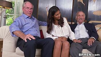 going south of the border with old man and young 18+ latina in blowjob action