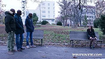 silvia soprano makes a wild debut into double penetration with black cocks in rough interracial gangbang