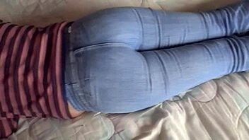 Watch that big ass and cum on her used thongs she loves seeing my handjobs