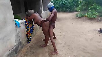 village amateur gets pounded in kitchen by two muscular guys with long dicks!