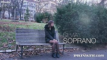 silvia soprano makes a wild debut into double penetration with black cocks in rough interracial gangbang