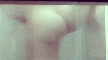 perverted guy hides camera to record sexy girl in shower real video