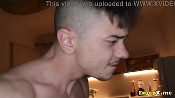 Tommy scores a fortunate threeway with two busty beauties getting naked in kitchen for toy play and titty fucking in full hd