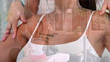 Bi-Sexual Babes Jennifer Mendez and Rebecca Volpetti Get Double Penetration from Gym Hunks