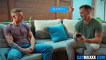 He discovered his athletic roommate on Grindr and they shared rimjob ass licking in dorm.