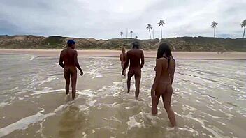 Blonde Latina pornstar assfucked wildly on beach admiring nature!