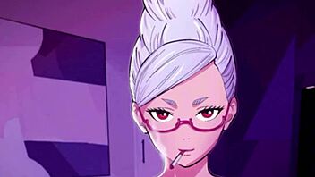 Hentai milf performs blowjob on big tits character