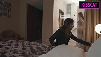 Birthday Gift Hot Milf Wife Gets Pounded by Handyman in Hotel Room While Hubby Watches and Holds Her