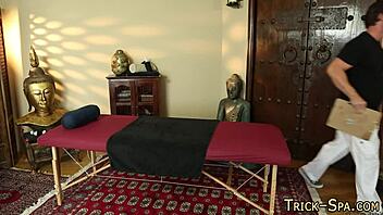 blonde cutie gets rubbed down and masturbates to orgasm