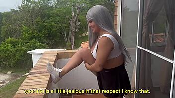 Colombian milf enjoys intimate time with her young 18+ neighbor in her husband's bed, loving the thrill of cuckold adventures with passionate men like Karen Sleent