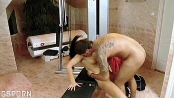 i crave that hungarian brunette milf getting her wet pussy fucked hard by gym trainer cock