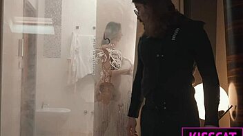 Birthday Gift Hot Milf Wife Gets Pounded by Handyman in Hotel Room While Hubby Watches and Holds Her