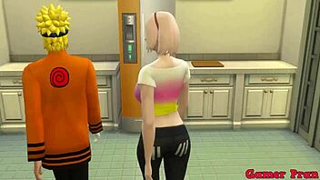 Hinata porn cap4: Naruto talks to Sakura in kitchen for advice, then she says fuck her like Hinata with big tits anal cuckold hentai 😏🍑