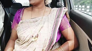 Hey, check out this saree big boobs indian aunty on long drive for fucking with telugu dirty talks 😏