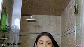 Cute Brunette Teen 18+ Takes Refreshing Shower