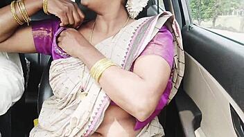 Hey, check out this saree big boobs indian aunty on long drive for fucking with telugu dirty talks 😏