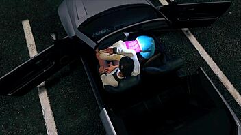 Lady Experiences Intense Sex Game With Hooker Providing Prostitute Service In Car Scene