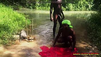 In the local stream bath, a mature ebony wife ends up in intense doggystyle pounding with raw passion.