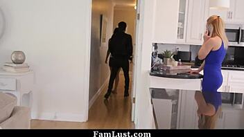 Petite girlfriend sucks biker boyfriend's monster cock under table during intense encounter