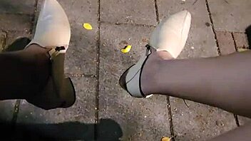 Shemale Ting Xuan outdoors peeing and masturbating in park after removing underwear