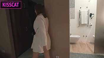 Birthday Gift Hot Milf Wife Gets Pounded by Handyman in Hotel Room While Hubby Watches and Holds Her