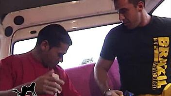 I'm a Brazilian brunette pornstar slut taking monster cocks in anal orgy with handjobs and group fucking in car