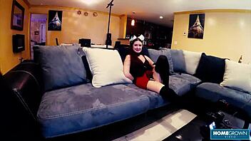 Redhead Violet Spice returns for an intense session of hardcore sex with doggystyle and missionary positions in a casting interview.