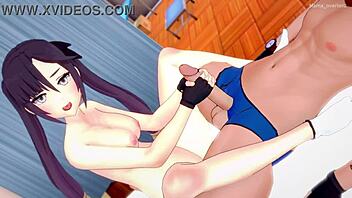 Mona wants to give some handjobs she takes off her sportswear in the infirmary hentai uncensored.