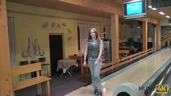 Oh My God, Lucky Fucker Picks Up Hot Young Wife for Outdoor Public Fucking in Czech Bowling Alley!