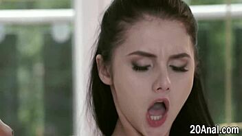 Alluring Young Teen Babe Getting Petite Ass Banged By Monster Cock In Group