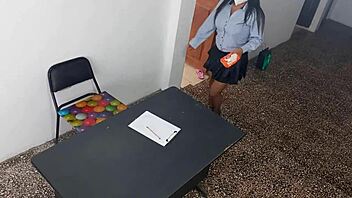 Secretary gives in during office interview with passionate domination and exhibitionist flair