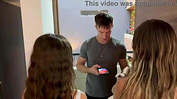 we'll pay you creatively, sofia and smith tell deliveryman before wild ffm threesome with rimjob and cumshot