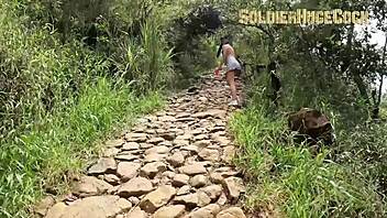 While we exercised in the forest Yenifer lets me enter her without protection and finish inside