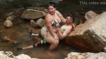 Outdoor Passionate Sex In River With Shy Colombian Guy