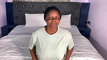 Hey, check out this casting with beautiful ebony Elizabeth showing off her cute boobs and shaved pussy in masturbation fun.