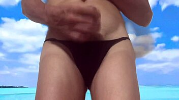 Hey, wanna hear waves in sexy bikini while I jerk my cock? Masturbation on the beach?