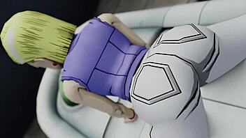 एंड्रॉयड 18 ने अपनी बड़ी गांड हिलाई मॉन्स्टर मूवमेंट में