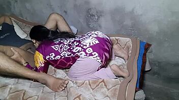 Indian couple engages in intense intimate session at home with hindi dialogue.