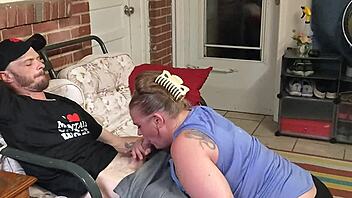 Oh man, my cheating wife got caught blowing the neighbor while smoking - what a wild swingers moment!