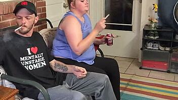 Oh man, my cheating wife got caught blowing the neighbor while smoking - what a wild swingers moment!