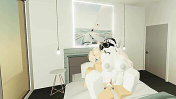 Bold Rider Takes on Average Roblox Condo Experience with Intense Cowgirl Sex Action