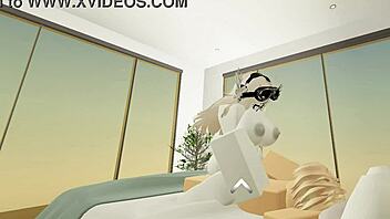 Bold Rider Takes on Average Roblox Condo Experience with Intense Cowgirl Sex Action
