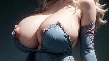 subtle hints of ai model's massive tits in sexy balloon art