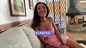 I love when this hot brunette latina with natural tits licks my ass and sucks my cock