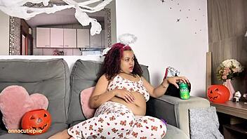 Hey, join this chubby ebony for a fun Halloween movie night filled with farts and burps.