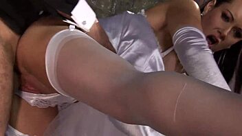 i pull my panties aside quick so you can fuck my shaved pussy hard