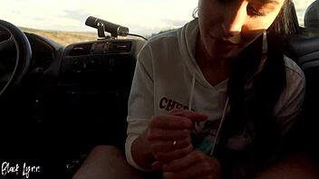 Ponytail Slut Black Lynn Emptying Balls In The Car