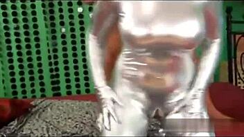 hey that wild latex milf with big boobs does anal and footjob